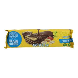Brain Foods gluténmentes ostyaszelet csokoládéba mártott, földimogyorós, kakaós krémmel töltött, éde
