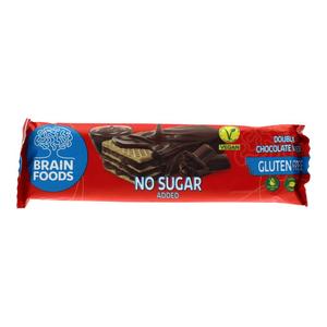 Brain Foods gluténmentes ostyaszelet csokoládéba mártott dupla kakaós krémmel töltve 40 g