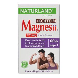 Naturland magnesii+koffein étrend-kiegészítő tabletta 60 db