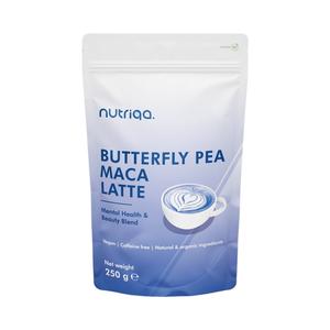 Nutriqa vegan koffeinmentes pillangóborsó-maca latte 250 g